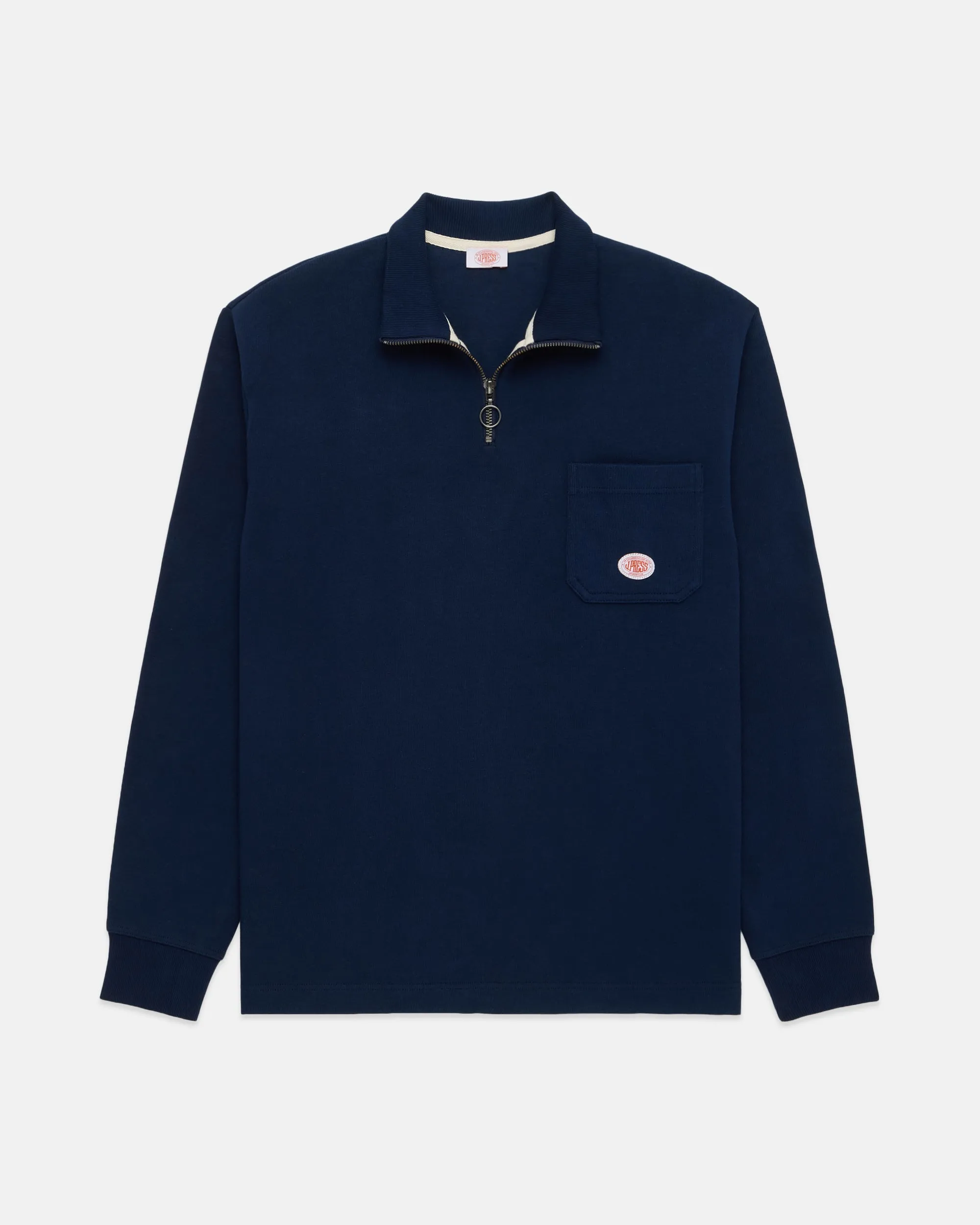 Armor-Lux Navy Quarter-Zip Organic Cotton Sweatshirt sold by J. Press product image thumbnail 2