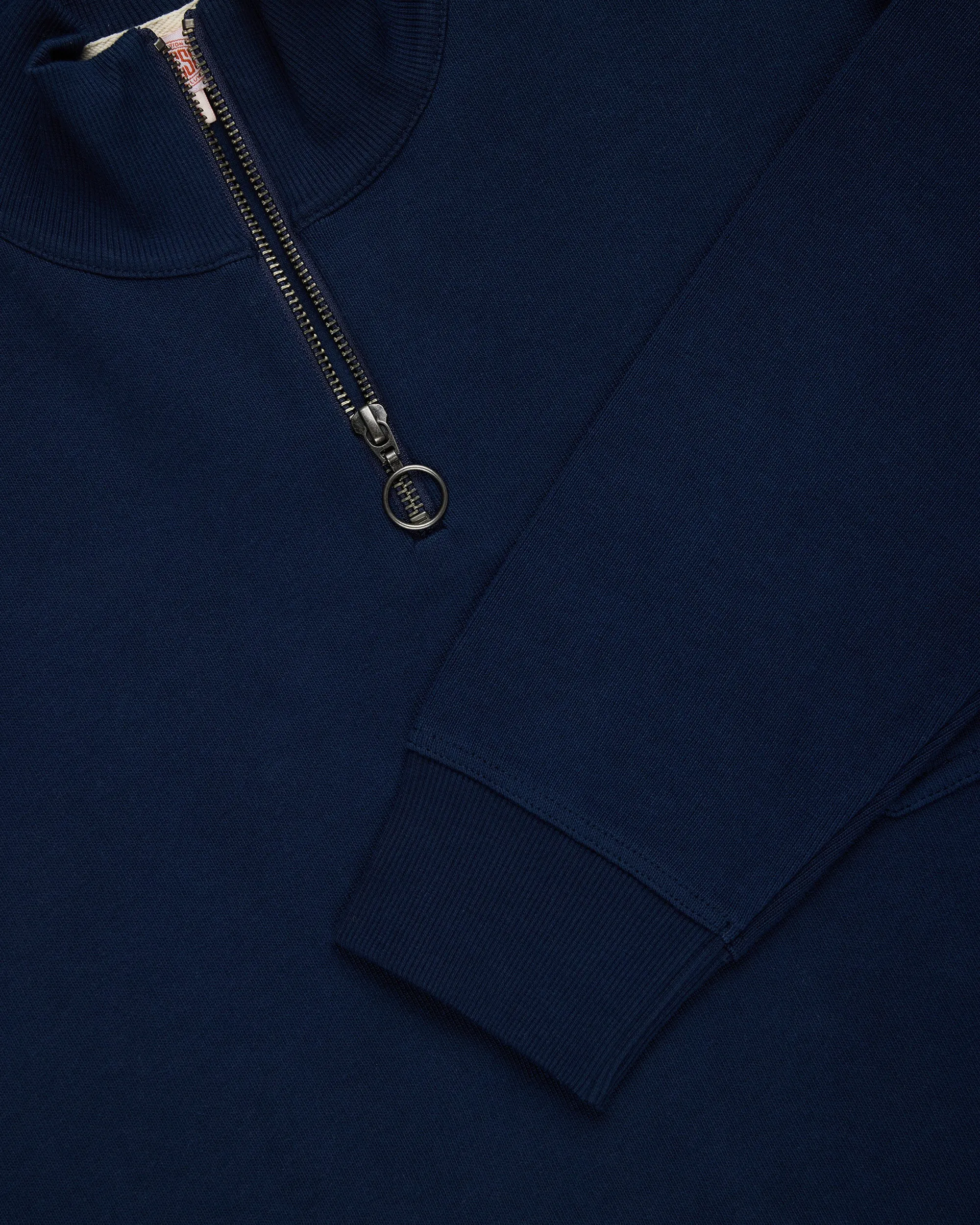 Armor-Lux Navy Quarter-Zip Organic Cotton Sweatshirt sold by J. Press product image thumbnail 3