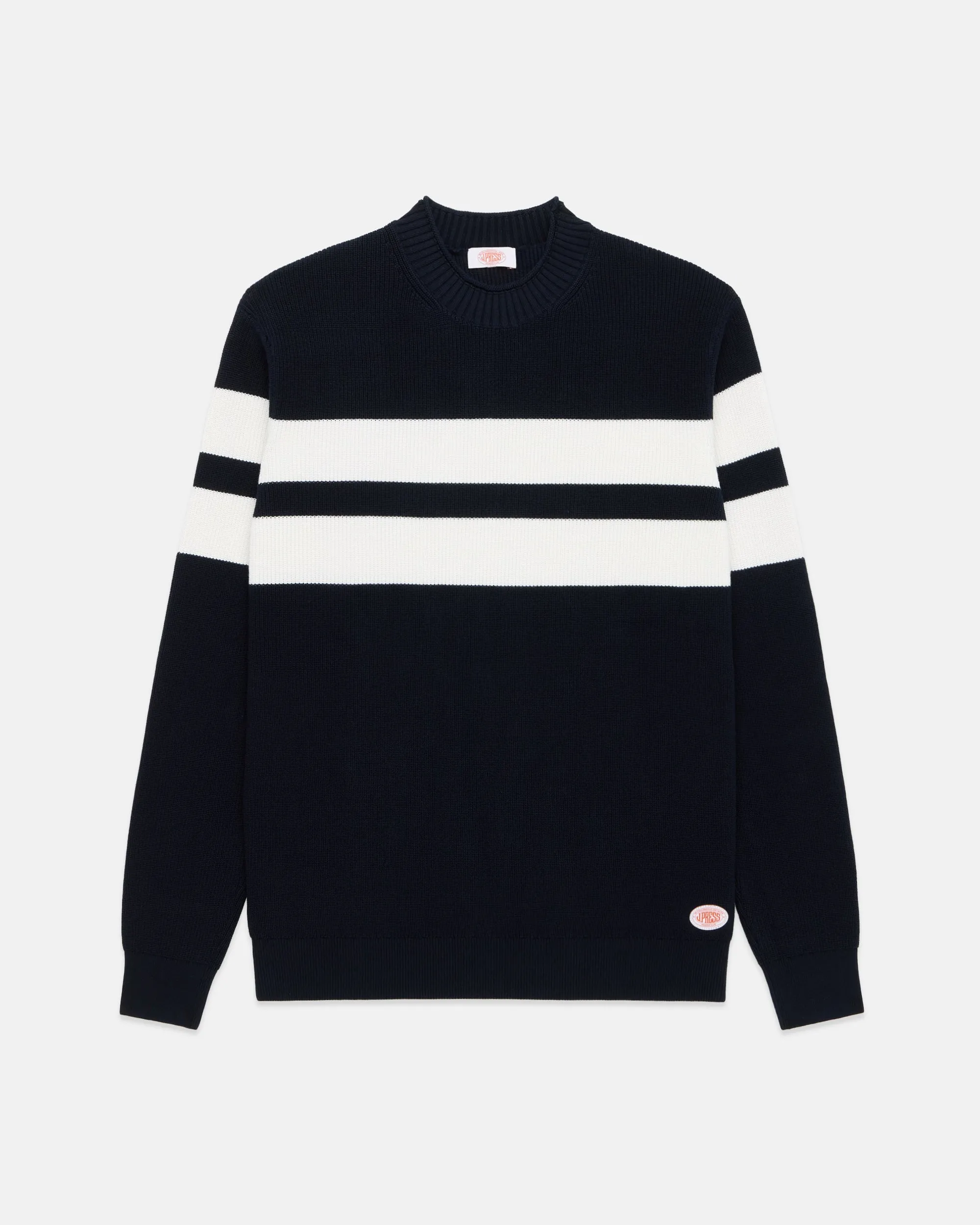 Armor-Lux Navy Bold White Stripe Cotton Sweater sold by J. Press product image thumbnail 2