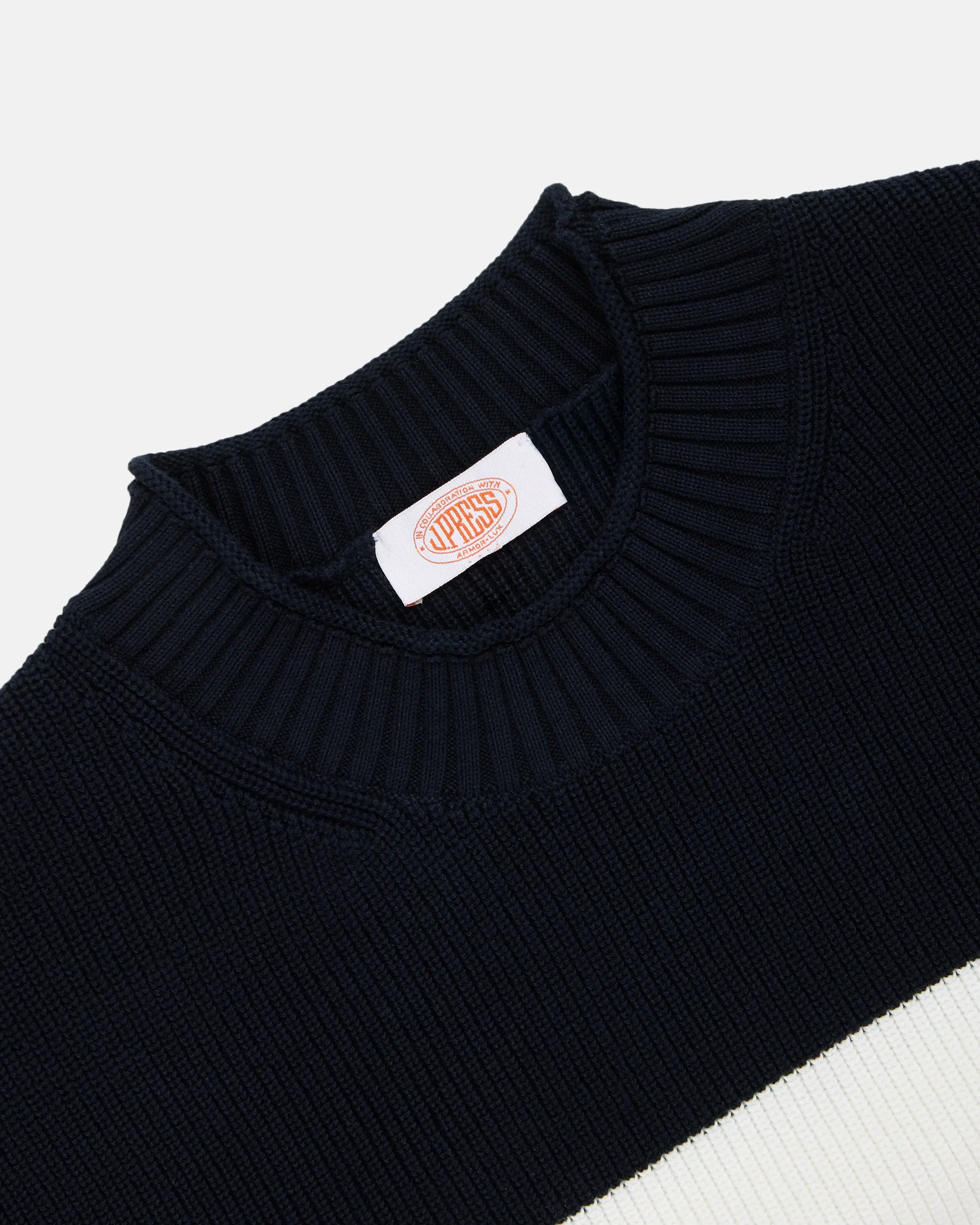 Armor-Lux Navy Bold White Stripe Cotton Sweater sold by J. Press product image thumbnail 3
