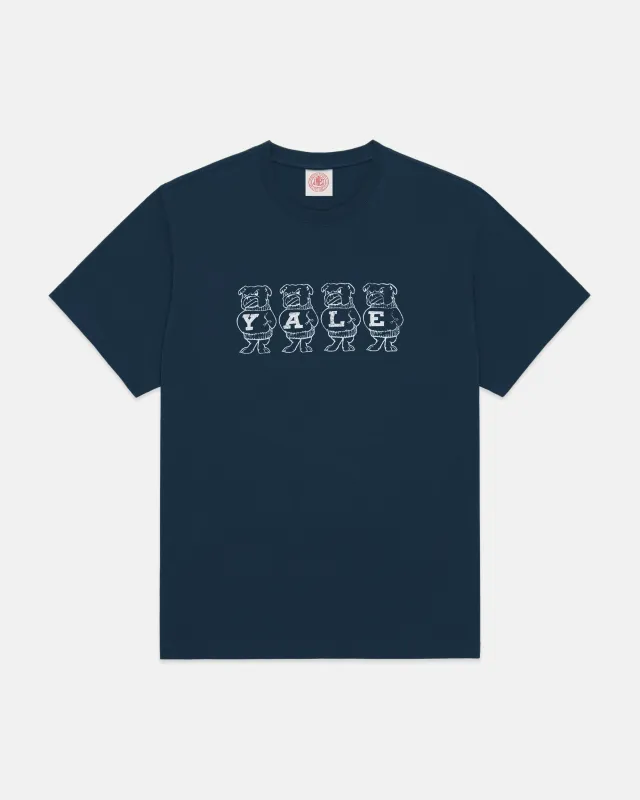 Yale Navy Vintage Bulldog T-Shirt made by J. Press