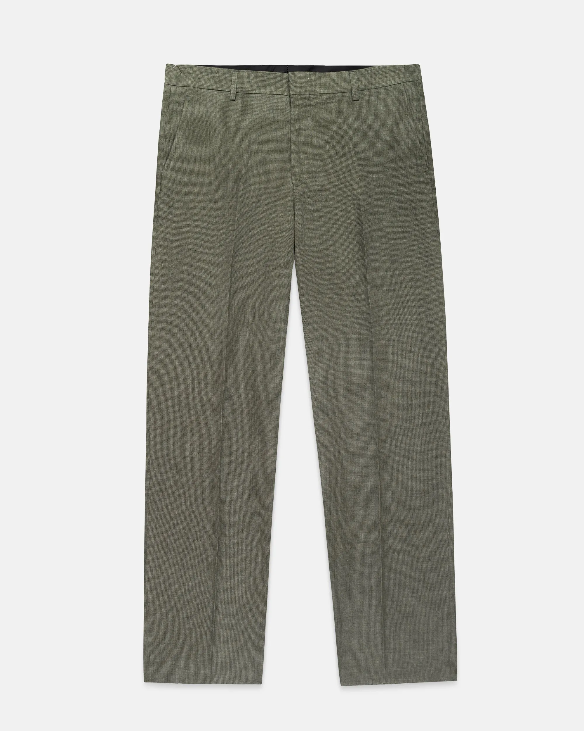Made-in-USA Olive Mini Houndstooth Linen Trouser sold by J. Press product image thumbnail 2