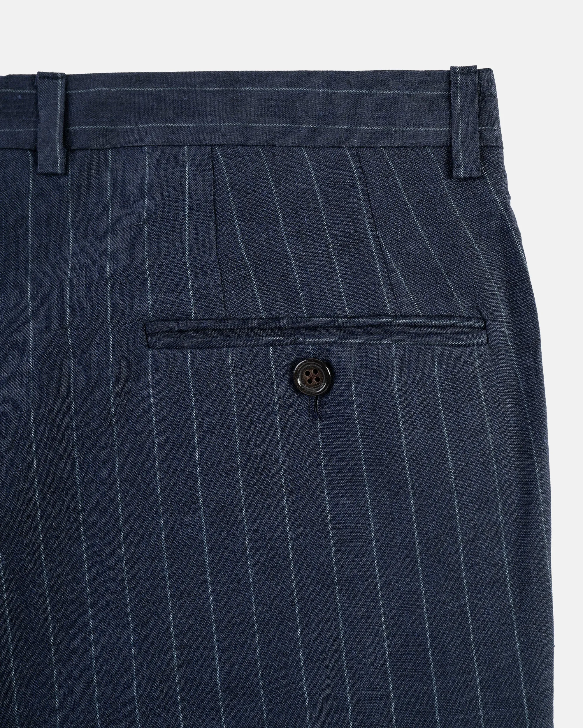 Made-in-USA Navy Chalk Stripe Linen Trouser sold by J. Press product image thumbnail 3