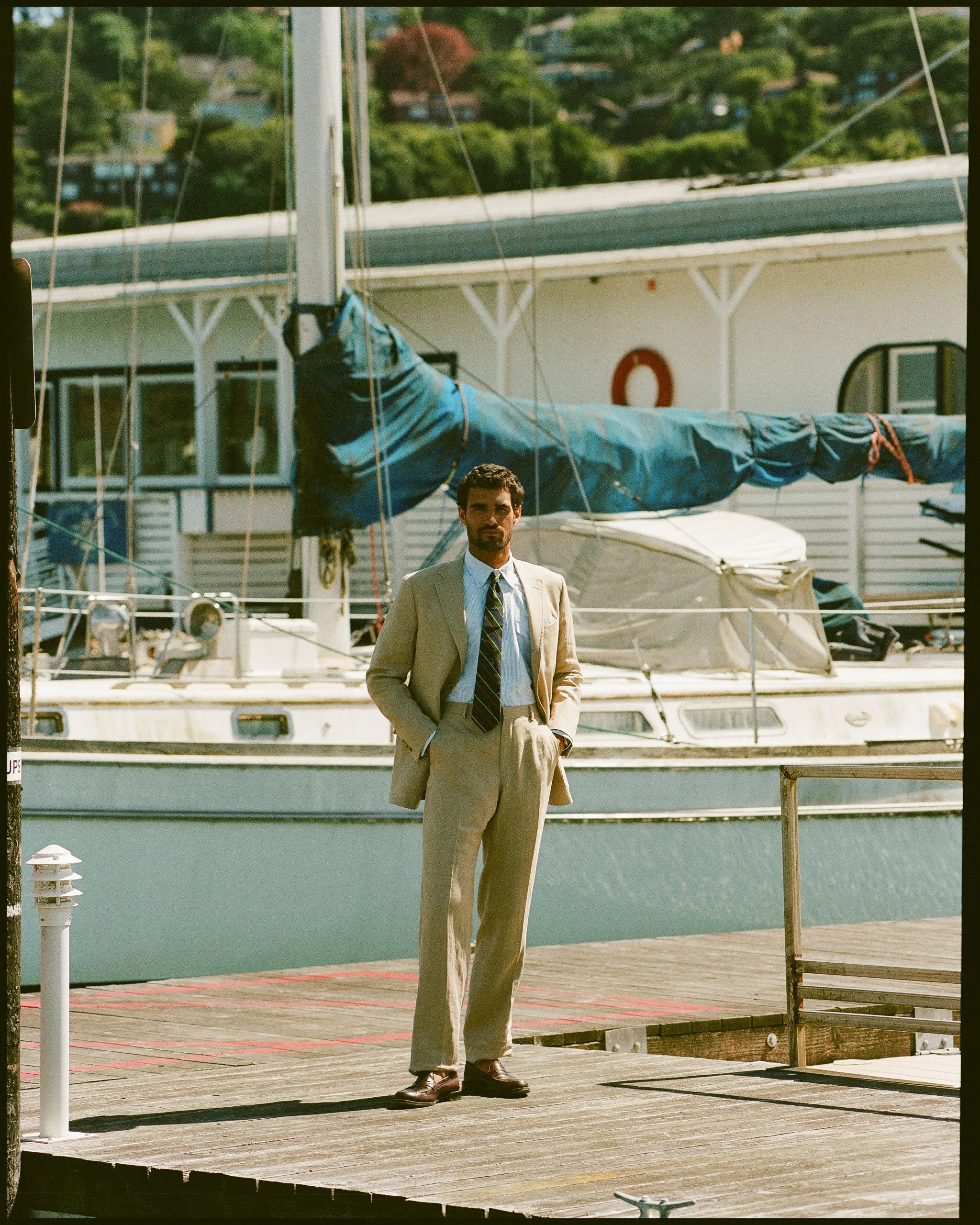Made-in-USA Tan Linen Trouser sold by J. Press product image thumbnail 5