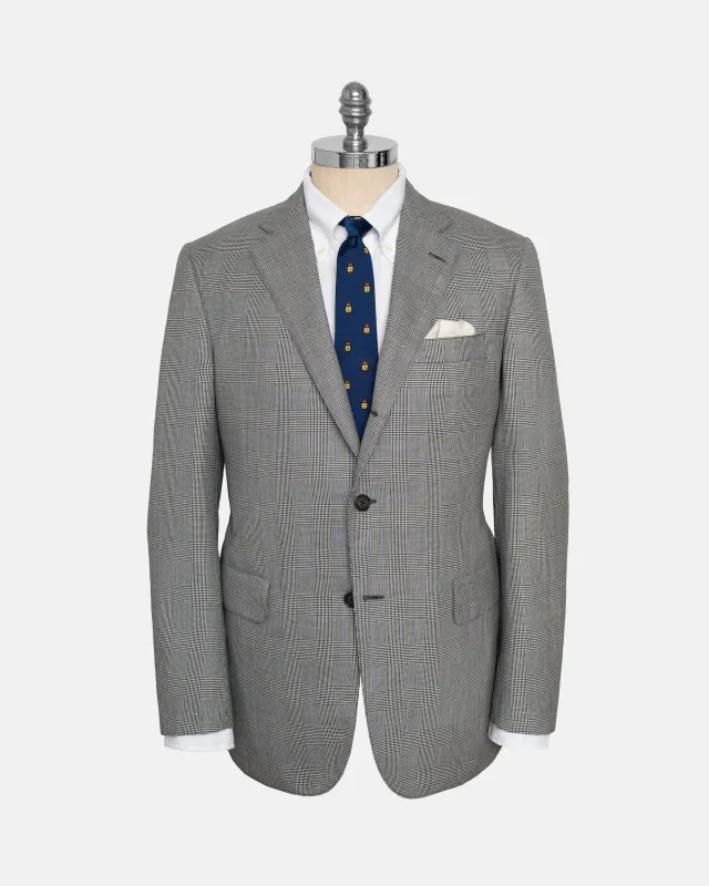 Made-in-USA Prince of Wales Check Worsted Wool Suit made by J. Press