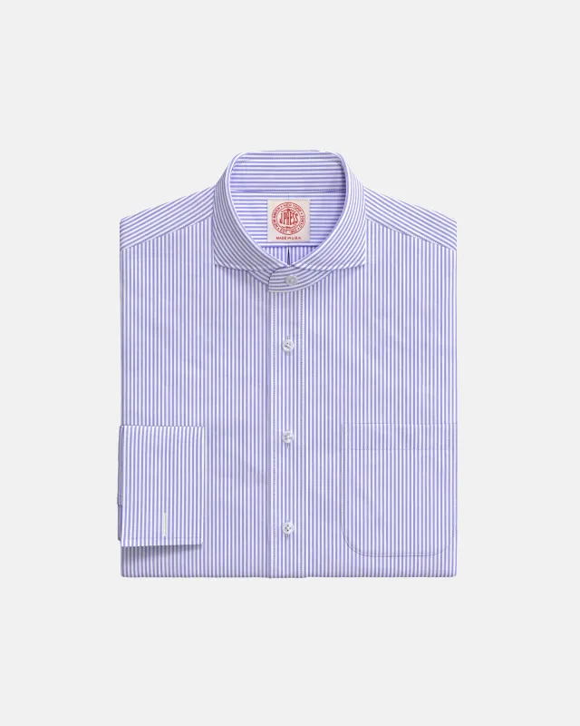 Lavender Bengal Stripe Cutaway Collar Custom Shirt made by J. Press