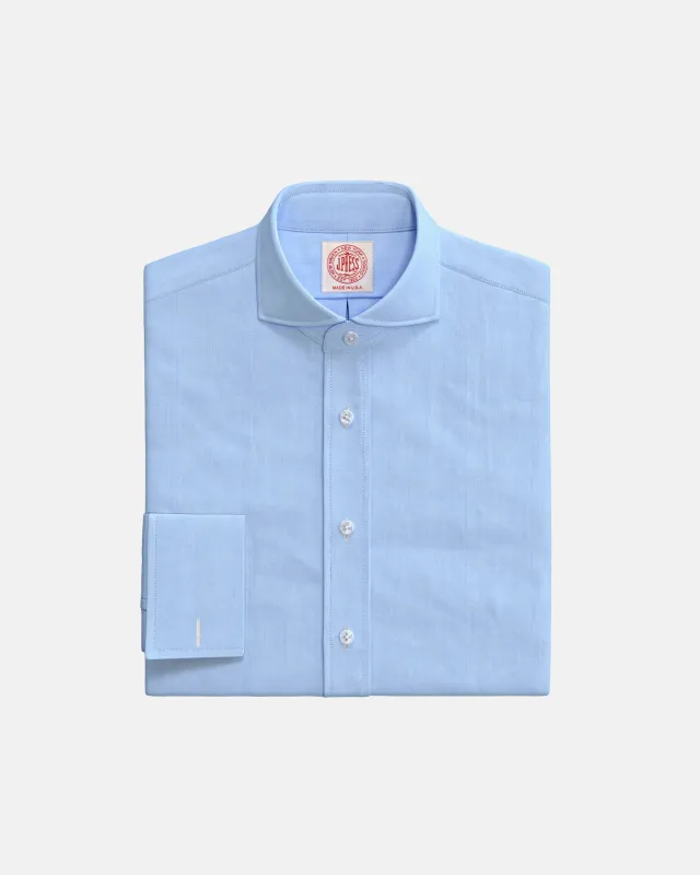 Blue End-on-End Cutaway Collar Custom Shirt made by J. Press