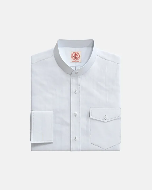 White Royal Oxford Banded Collar Custom Shirt made by J. Press