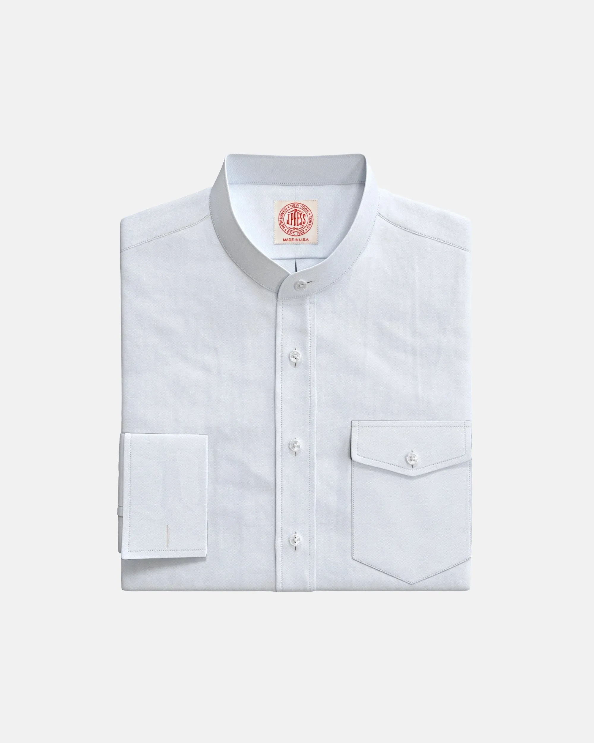 White Royal Oxford Banded Collar Custom Shirt sold by J. Press