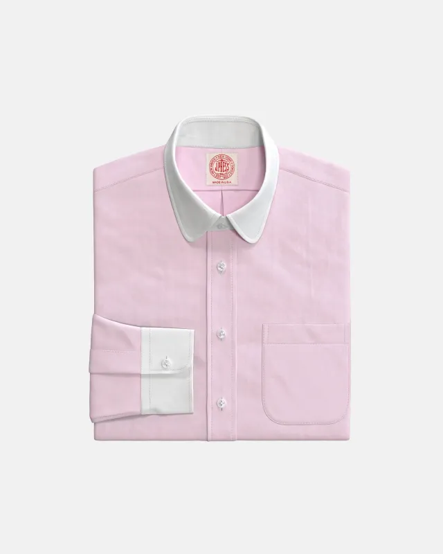 Pink Pinpoint Oxford Contrast Club Collar Custom Shirt made by J. Press