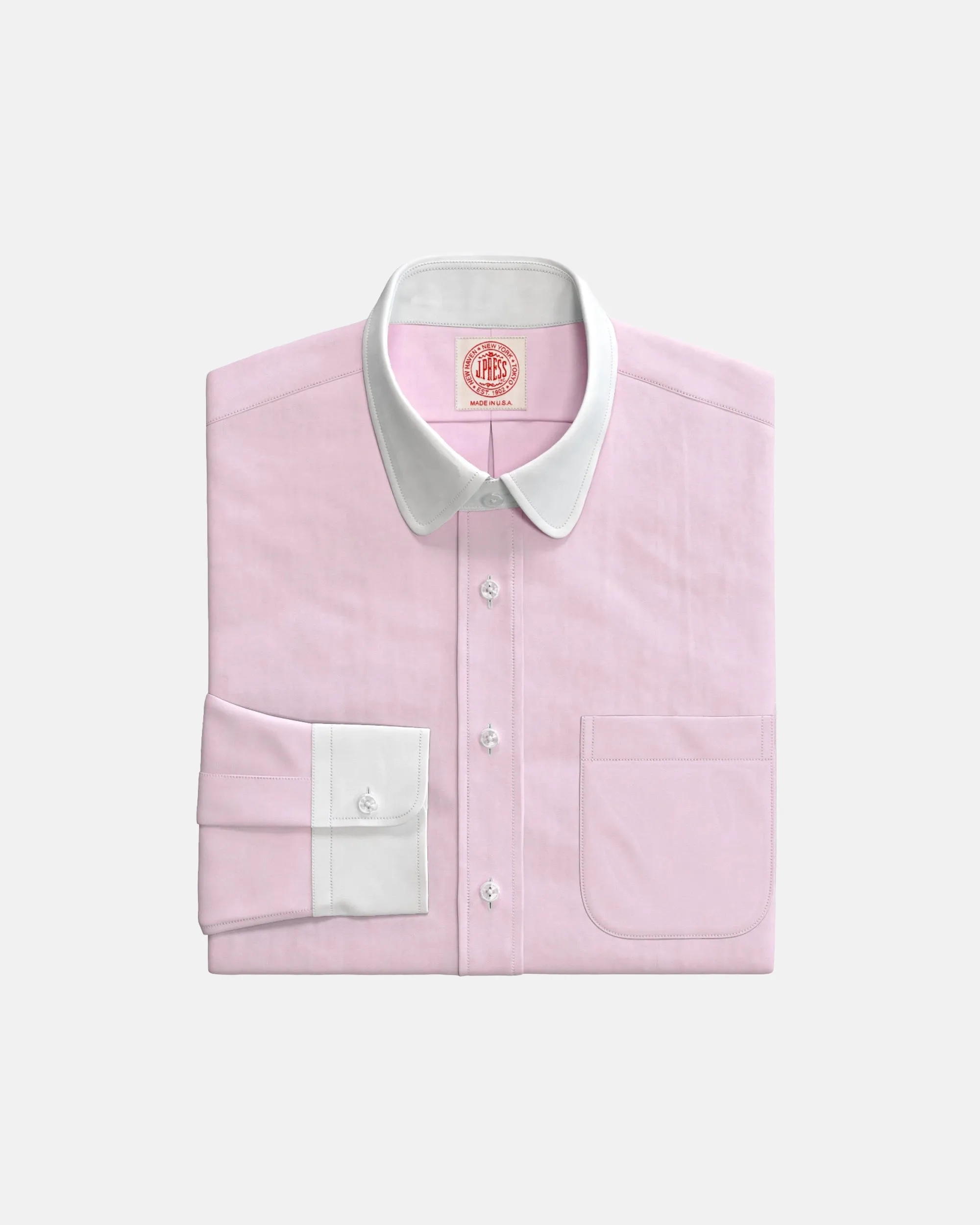 Pink Pinpoint Oxford Contrast Club Collar Custom Shirt sold by J. Press