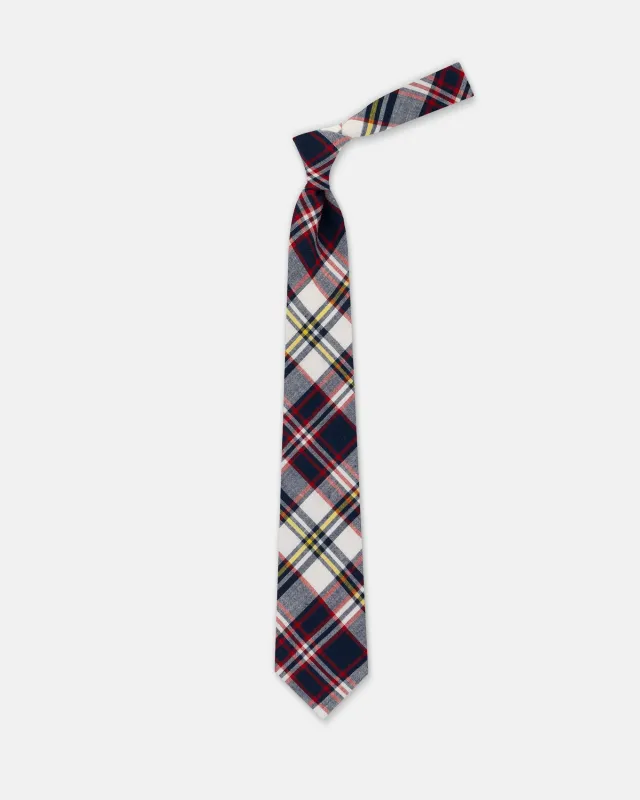 Made-in-USA Blue, White, & Yellow Madras Tie made by J. Press