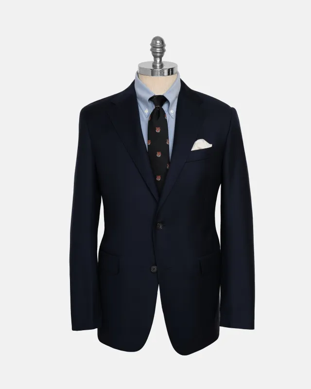 Made-in-USA Navy Two-Button Darted Kennedy Model Suit made by J. Press