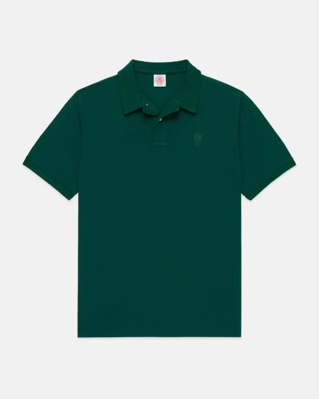 J. Press Dark Green Archival Crest Pique Polo made by J. Press