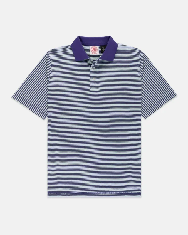 Purple & Lime Cotton Jersey Micro-Stripe Polo - Classic Fit made by J. Press