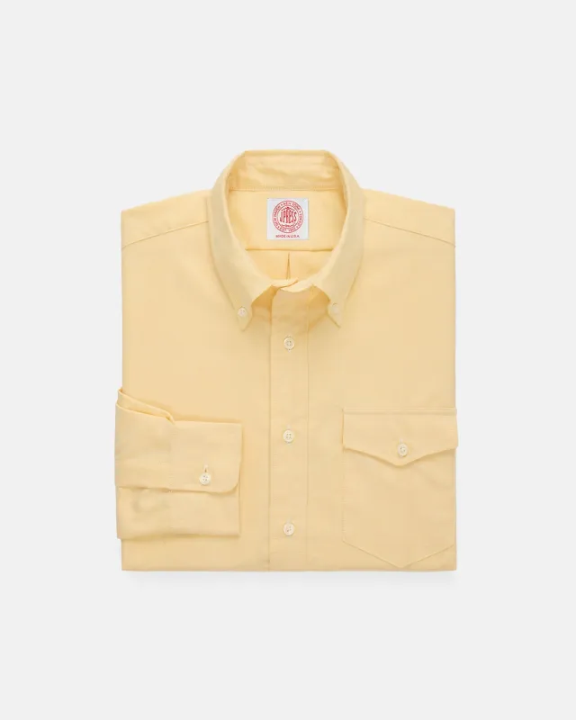 Made-in-USA Flap Pocket Yellow Oxford Cloth Button Down Sportshirt - Classic Fit made by J. Press