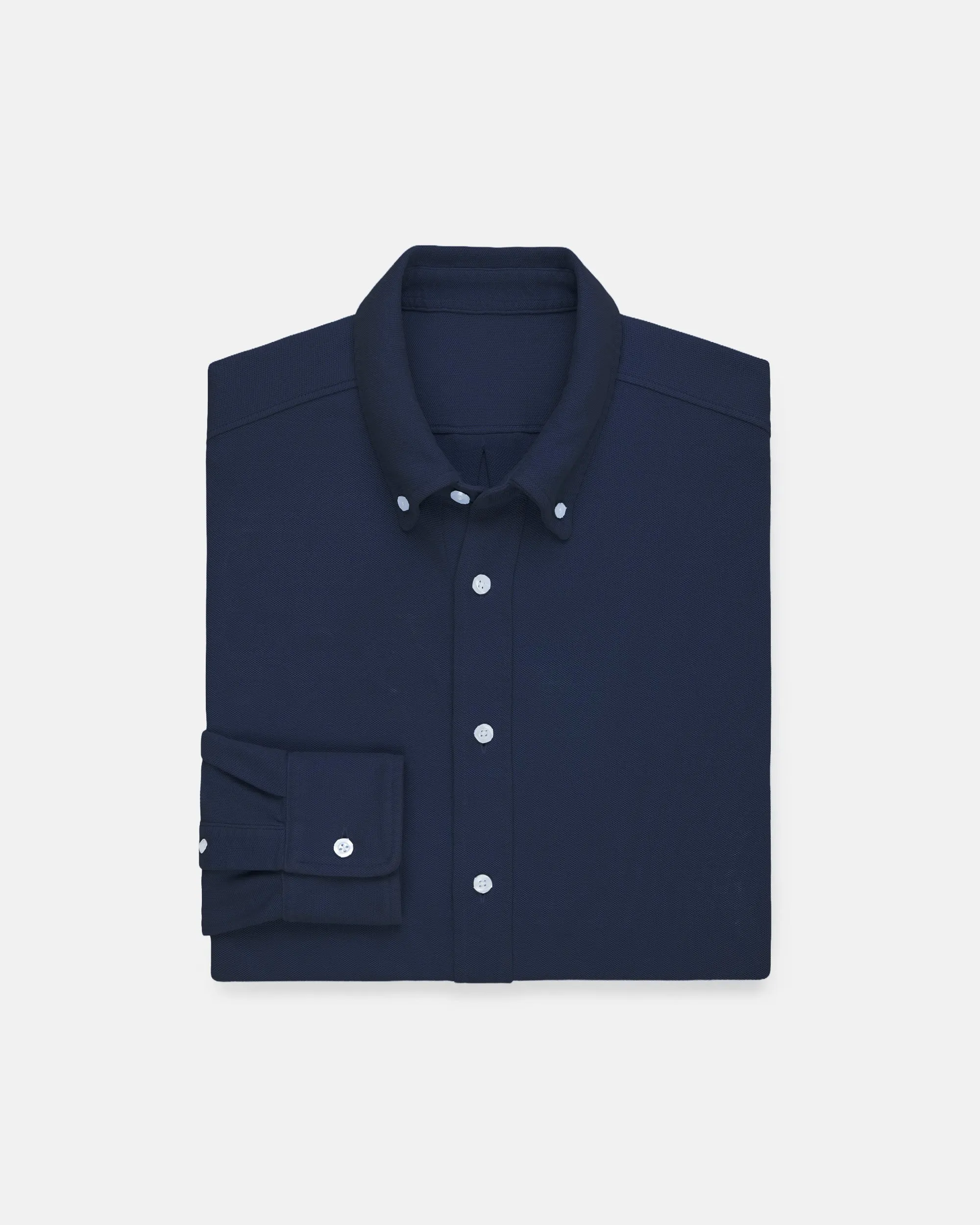 Navy Pique Button Down Shirt sold by J. Press