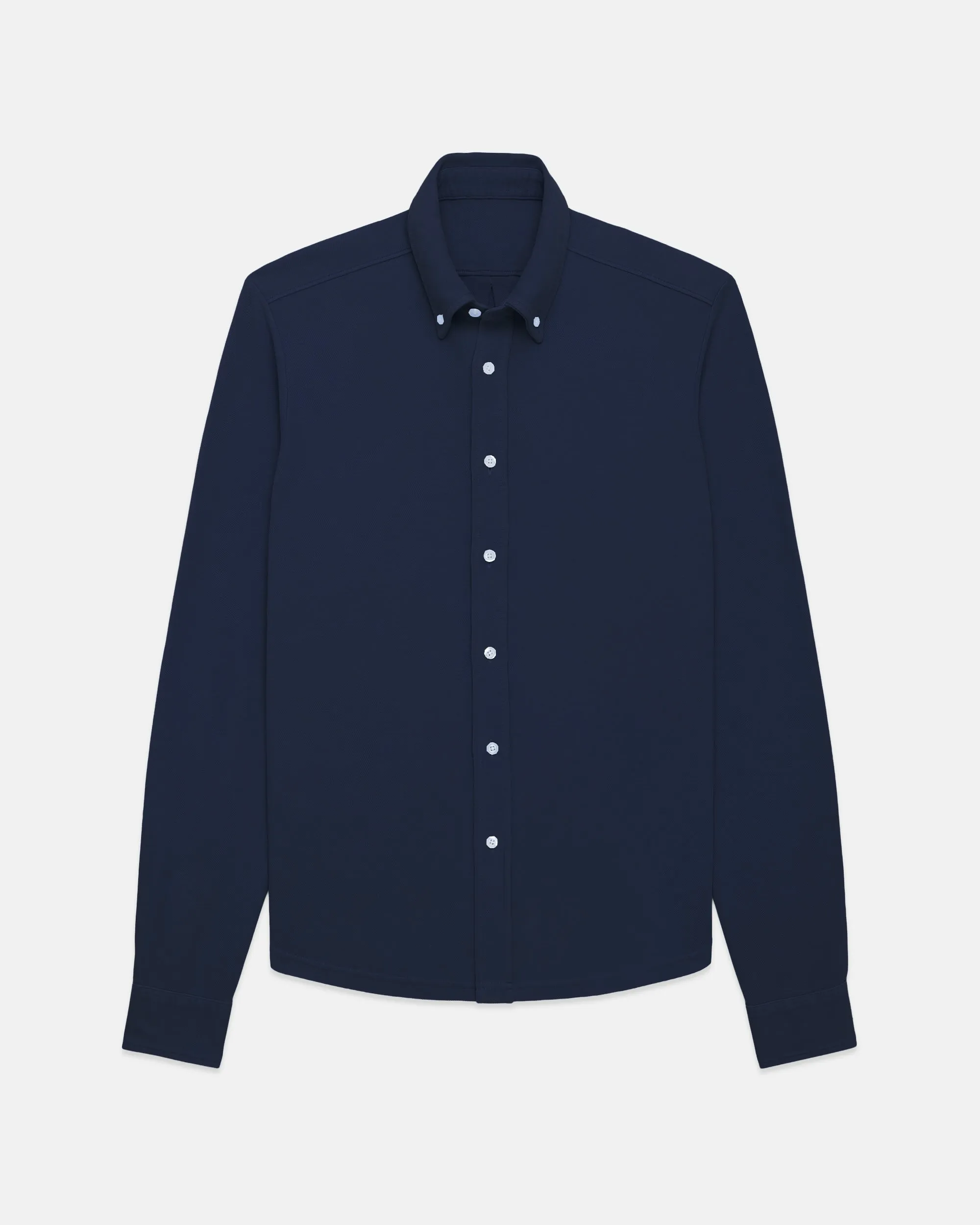 Navy Pique Button Down Shirt sold by J. Press product image thumbnail 2