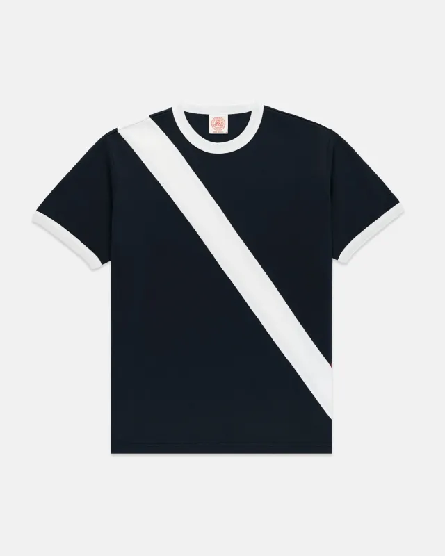 Navy Sash Rowing T-Shirt made by J. Press