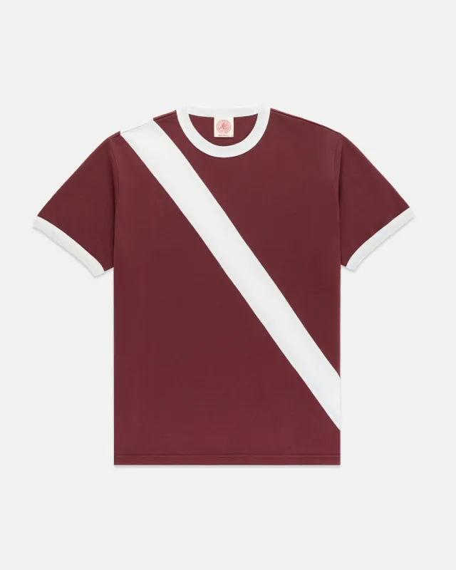 Burgundy Sash Rowing T-Shirt made by J. Press