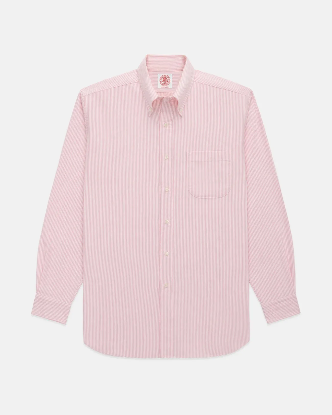 Made-in-USA Pink University Stripe Oxford Cloth Shirt - Regular Fit sold by J. Press product image thumbnail 2