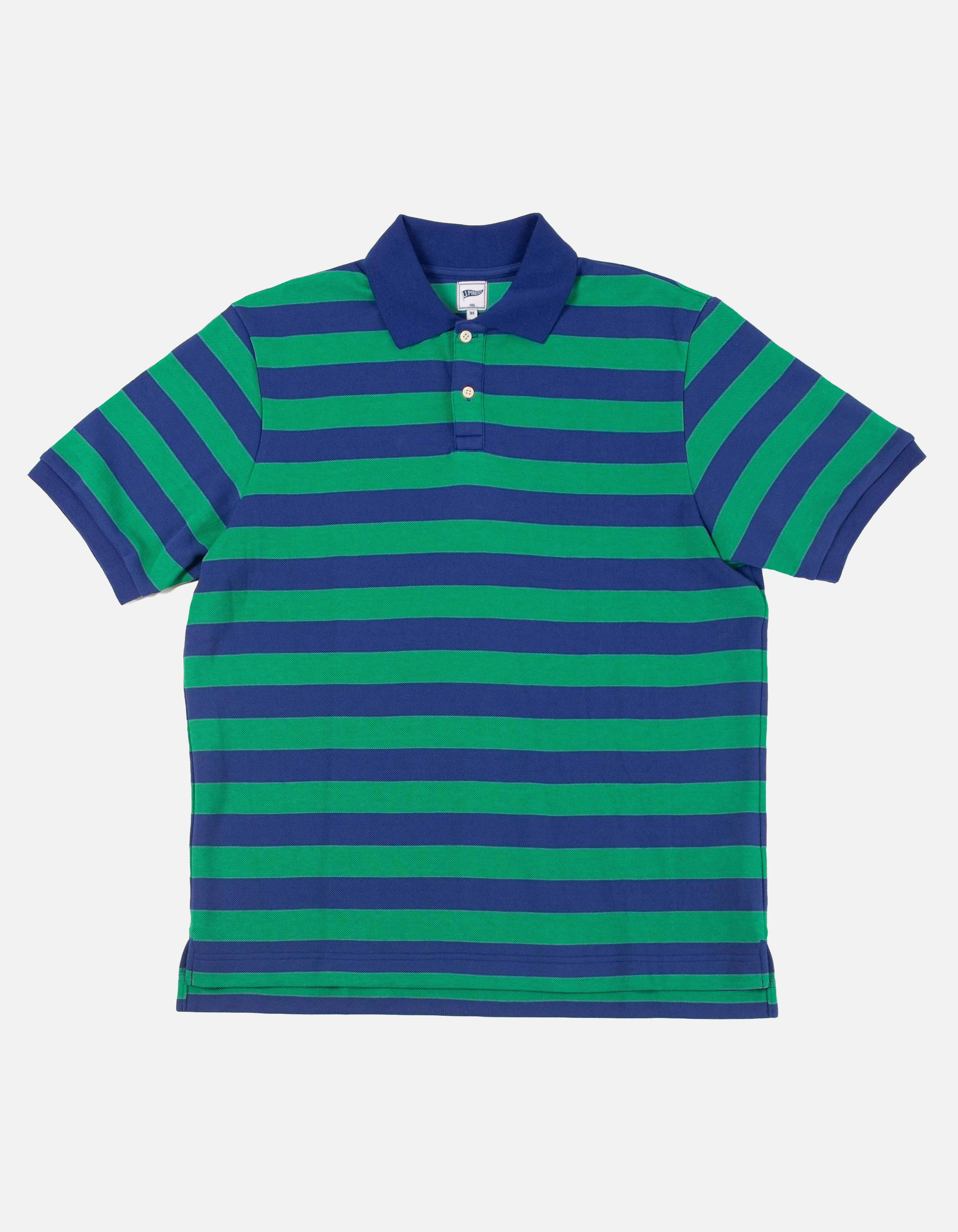 Navy & Green Trim Fit Wide Stripe Polo sold by J. Press