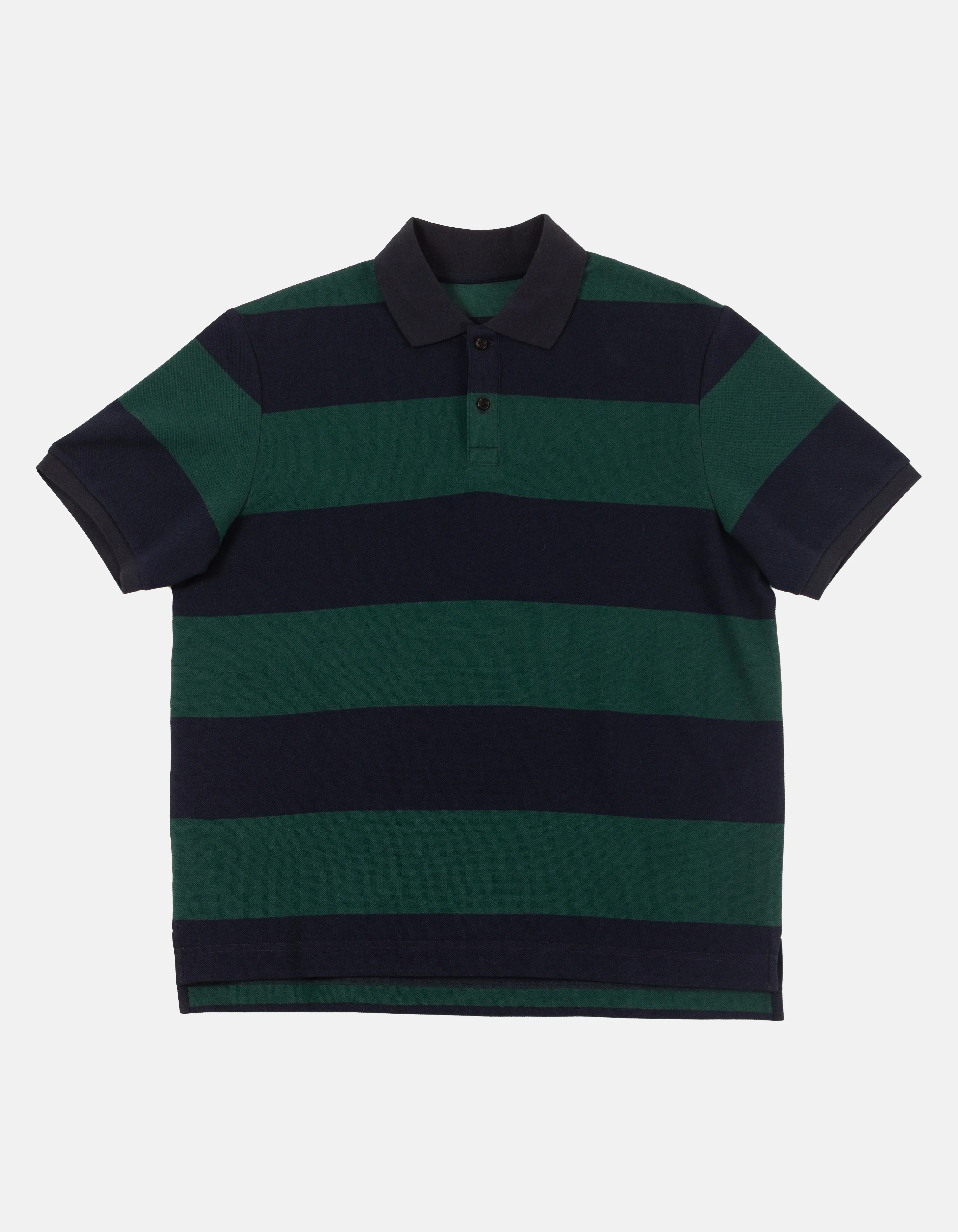 Navy & Green Relaxed Fit Wide Stripe Polo sold by J. Press