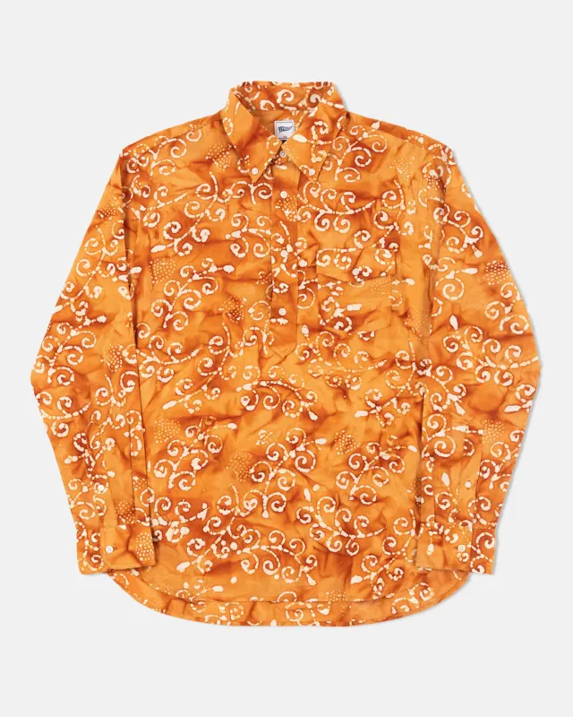 Trim Fit Orange Batik Print Madras Sport Shirt made by J. Press