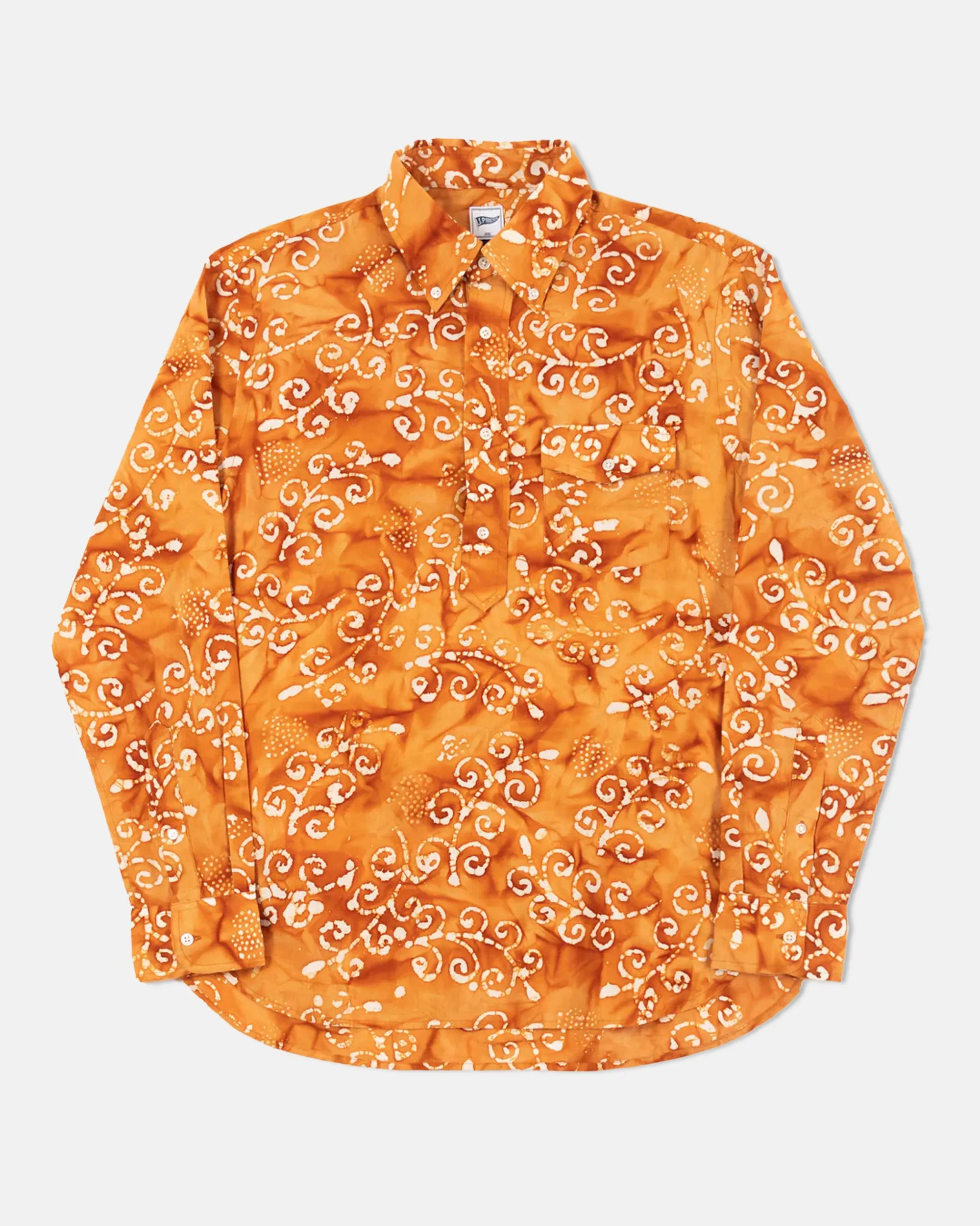 Trim Fit Orange Batik Print Madras Sport Shirt sold by J. Press
