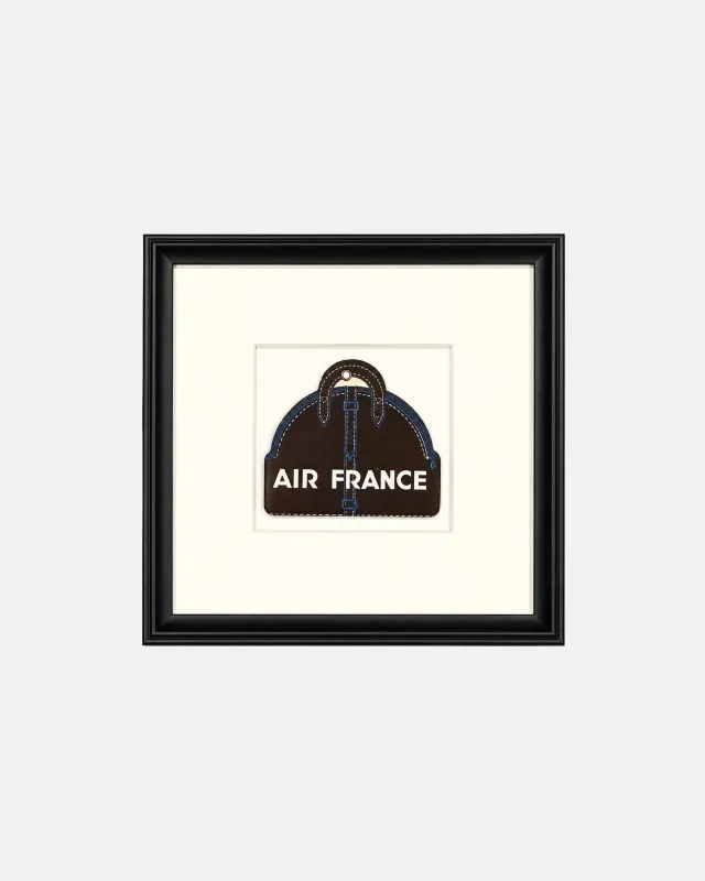 Vintage Air France Framed Luggage Label 8.5 x 8.5 in. made by J. Press