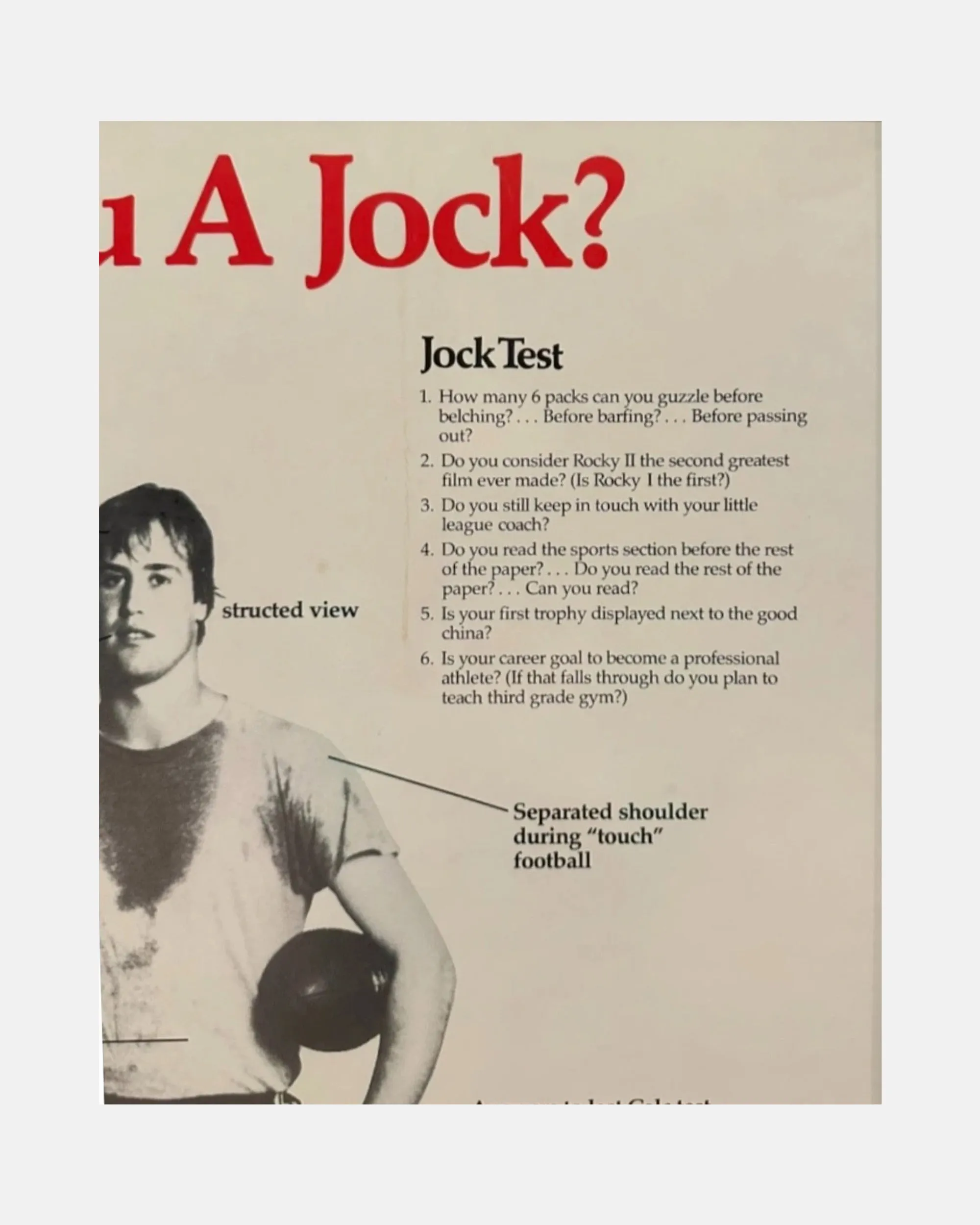 Vintage "Are You A Jock?" 1980 Framed Poster 19 x 26 in. sold by J. Press product image thumbnail 5