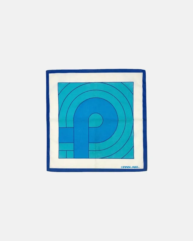 Vintage Pan Am Airlines Cotton Scarf Pocket Square made by J. Press