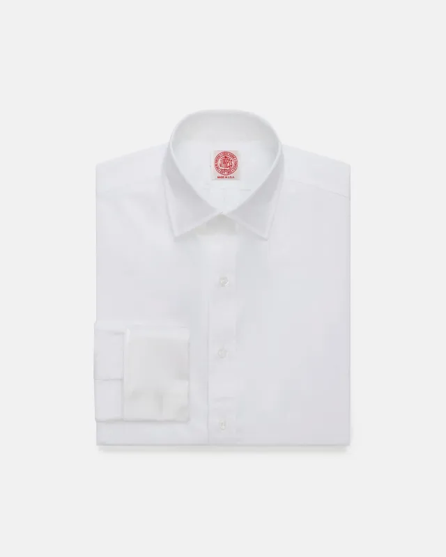 Made-in-USA Thomas Mason White French Cuff Dress Shirt - Classic Fit made by J. Press
