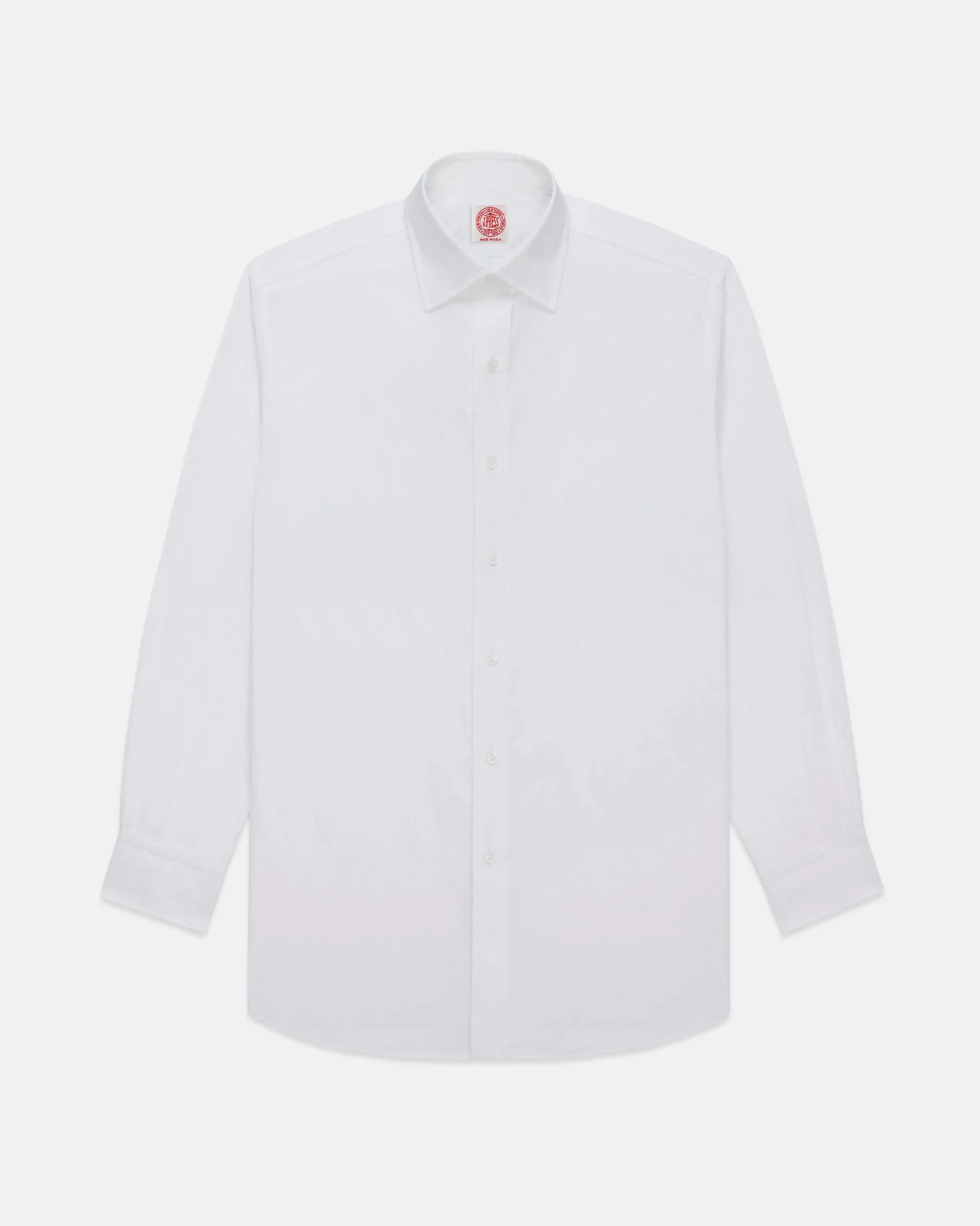 Made-in-USA Thomas Mason White Spread Collar Dress Shirt - Classic Fit sold by J. Press product image thumbnail 2