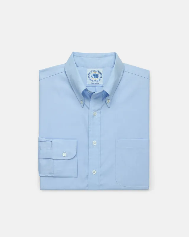 Made-in-USA Thomas Mason Blue Royal Oxford Button Down Shirt - Classic Fit made by J. Press