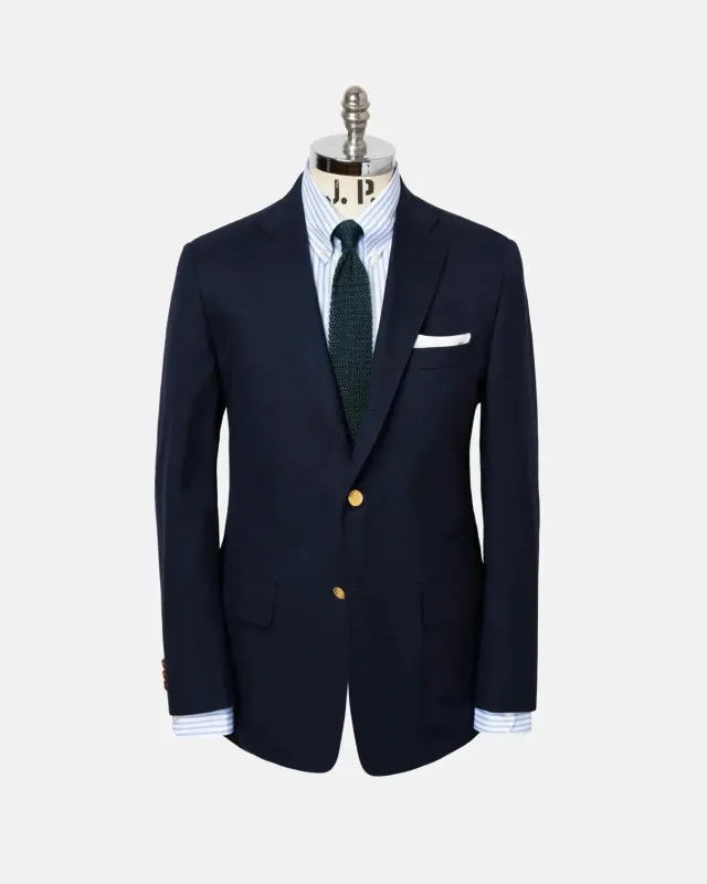 Made-in-USA Soft Make Navy Tropical Wool Ivy Blazer made by J. Press