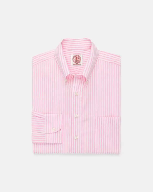 Made-in-Canada Pink Butcher Stripe Button Down Shirt made by J. Press
