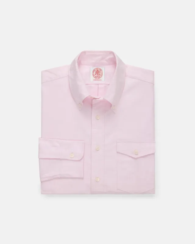 Made-in-USA Flap Pocket Pink Oxford Cloth Button Down Shirt - Regular Fit made by J. Press