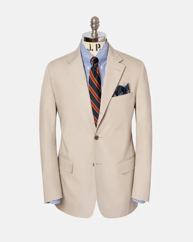 Made-in-Canada Solid Tan Cotton Poplin Suit made by J. Press
