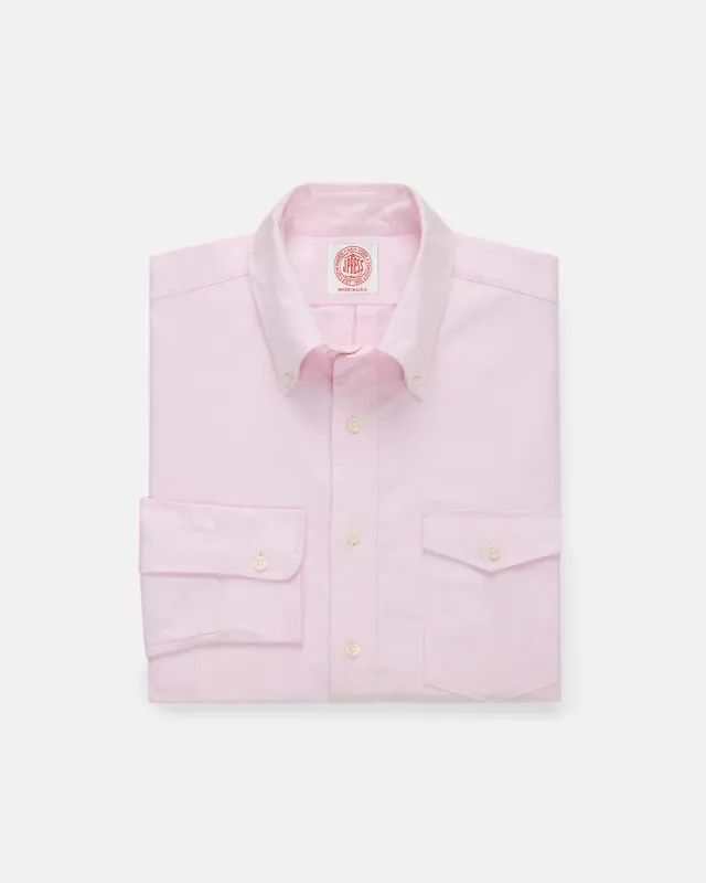 Made-in-USA Flap Pocket Pink Oxford Cloth Button Down Shirt - Classic Fit made by J. Press