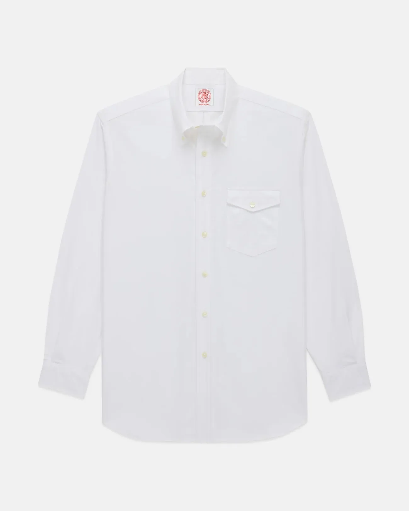 Made-in-USA Flap Pocket White Oxford Cloth Button Down Shirt - Classic Fit sold by J. Press product image thumbnail 2