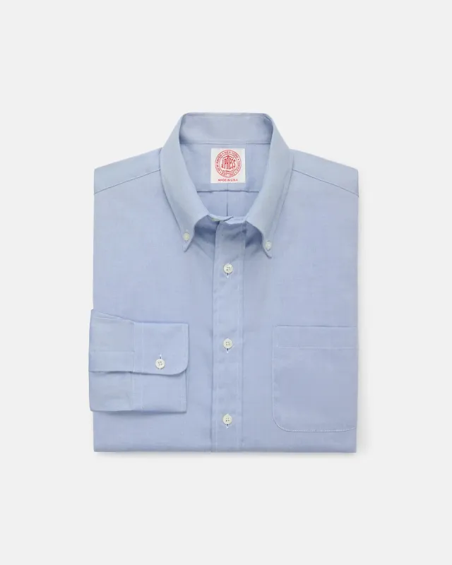 Made-in-USA Blue Pinpoint Oxford Button Down Shirt - Classic Fit made by J. Press