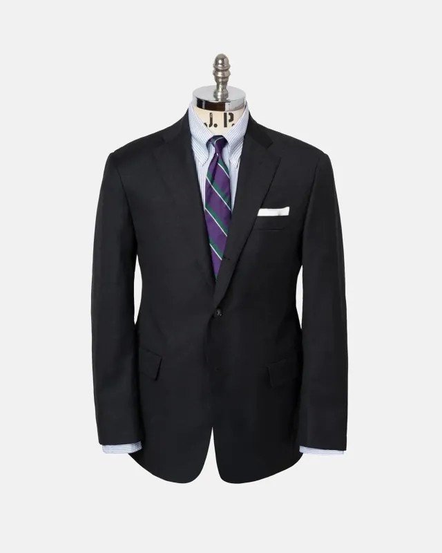 Made-in-USA Charcoal Worsted Wool Ivy Model Suit made by J. Press
