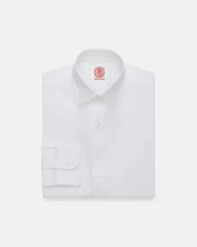 Made-in-Canada White Broadcloth Spread Collar Dress Shirt - Classic Fit made by J. Press