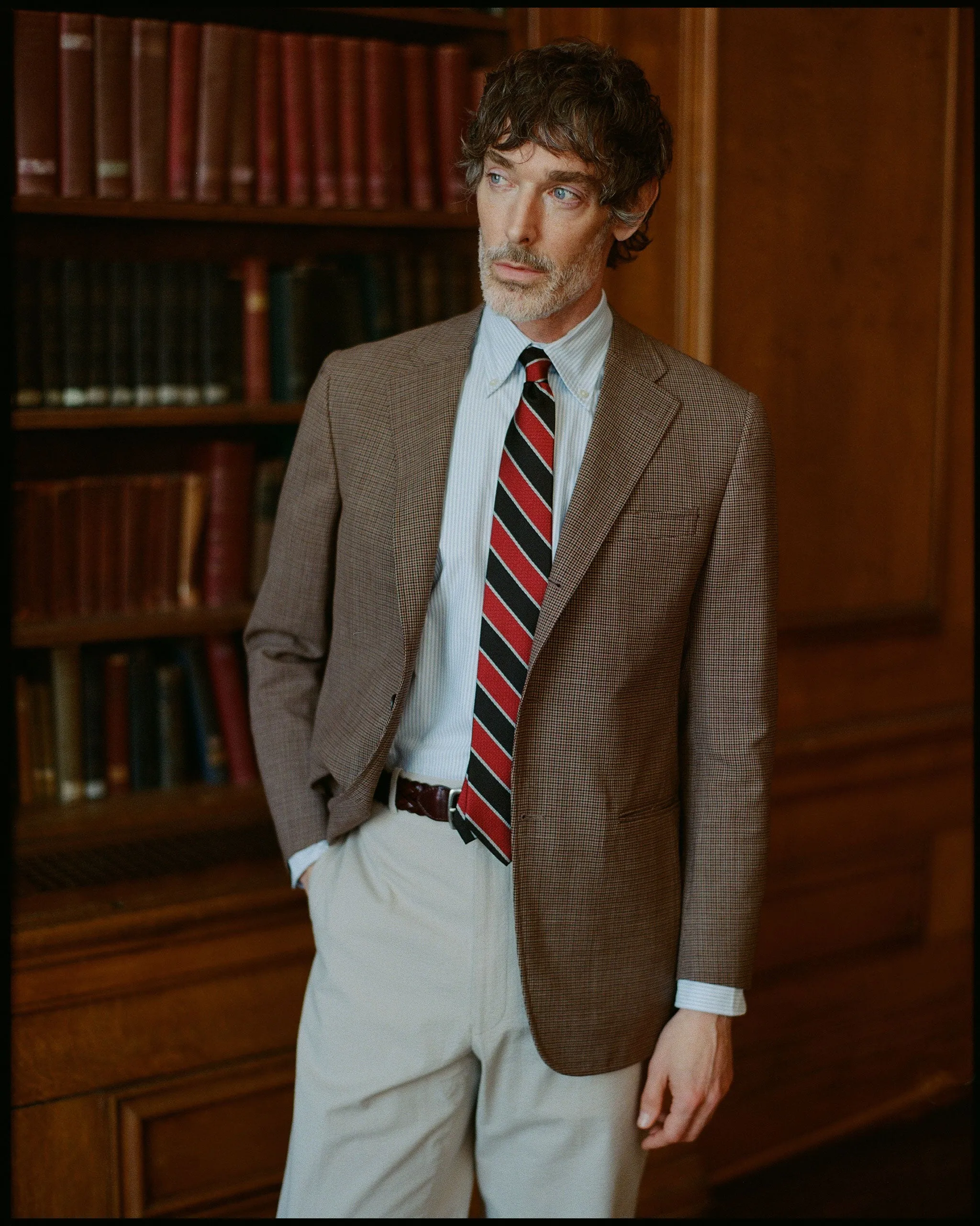 Made-in-USA Brown Mini Check Fox Air Wool Sport Coat sold by J. Press product image thumbnail 4