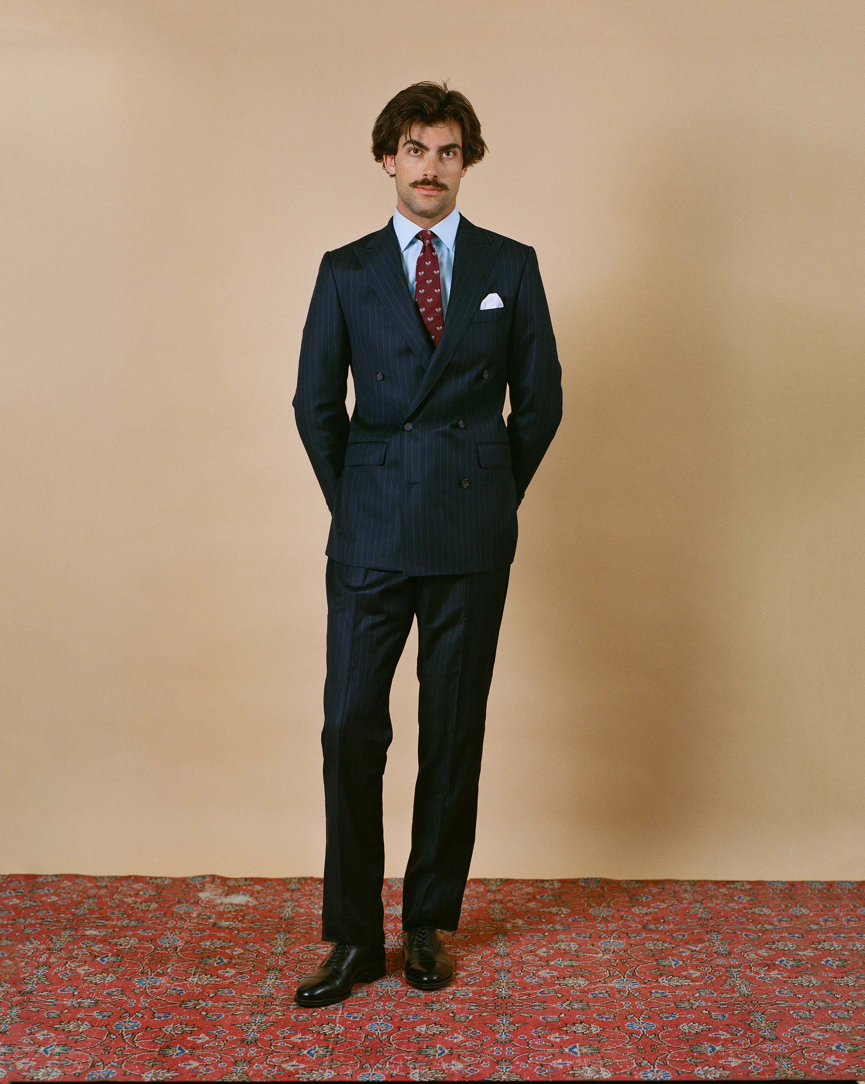 Made-in-USA Navy Chalkstripe Double-Breasted Mayfair Model Suit sold by J. Press product image thumbnail 2