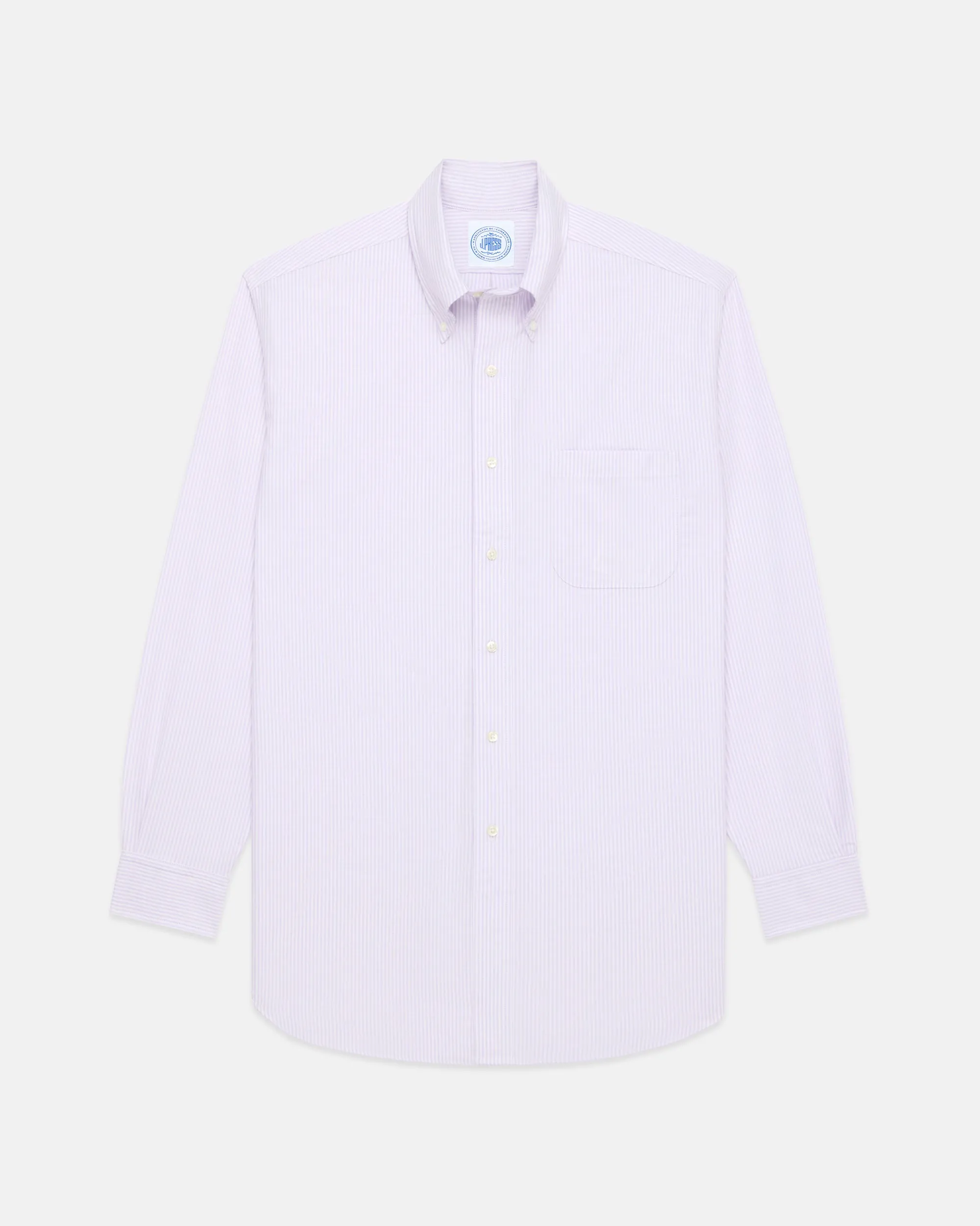 Made-in-USA Light Purple University Stripe Oxford Shirt - Classic Fit sold by J. Press product image thumbnail 2