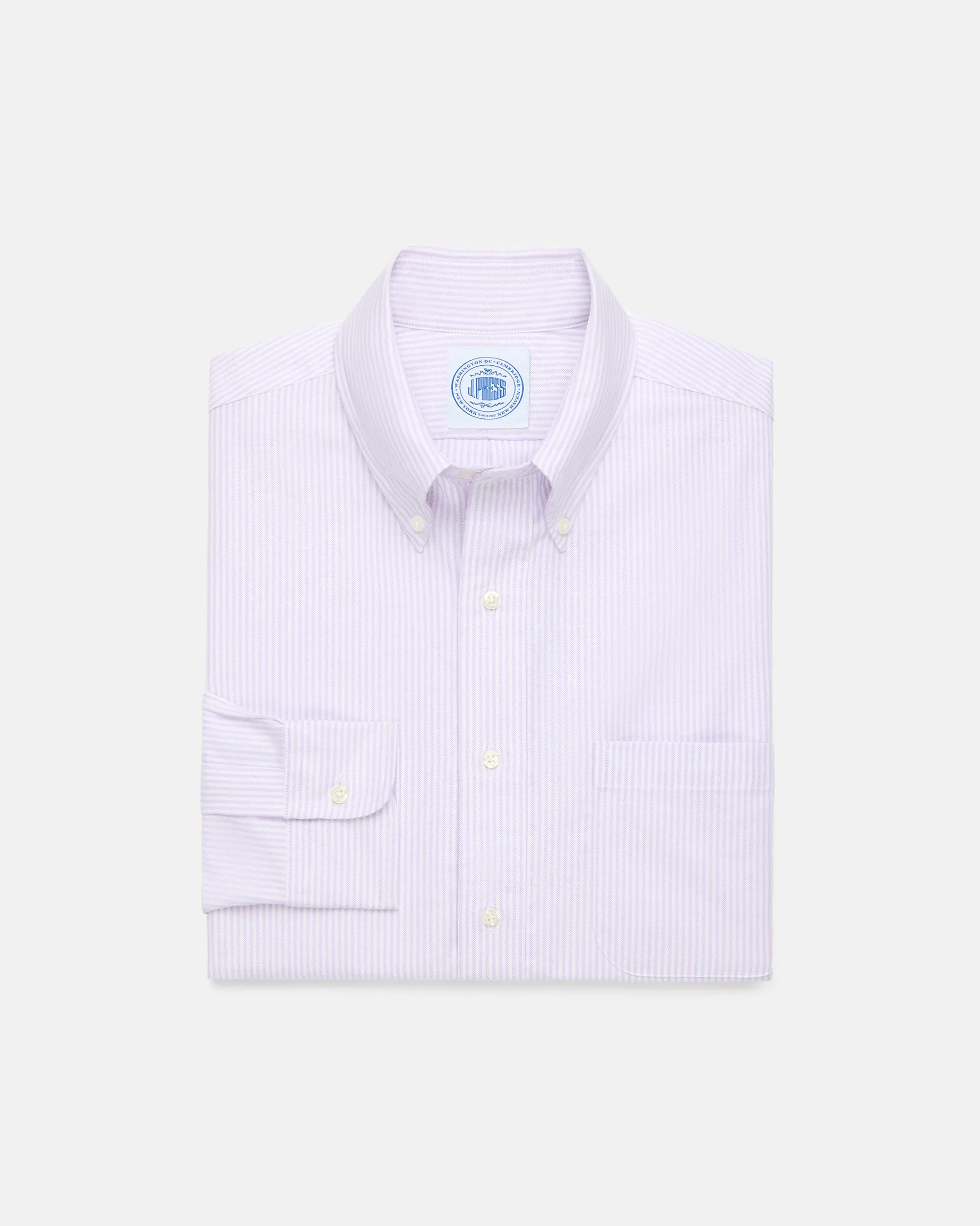Made-in-USA Light Purple University Stripe Oxford Shirt - Classic Fit sold by J. Press
