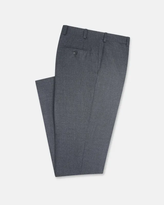 Made-in-Canada Gray Ticweave Wool Trouser made by J. Press