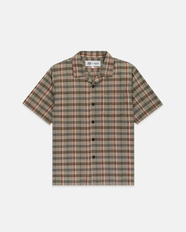 Made-in-USA Olive Madras Camp Shirt made by J. Press